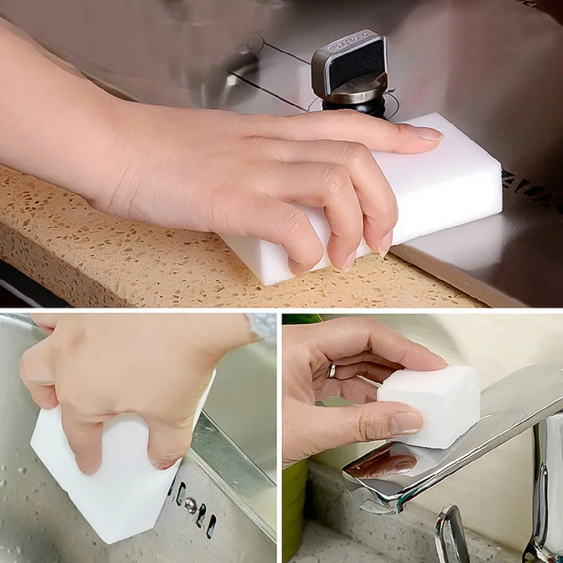 

White Melamine Sponge Magic Sponge Eraser Duster Wipes Cleaner For Kitchen Office Bathroom Nano Cleaning Sponge 10x6x2cm