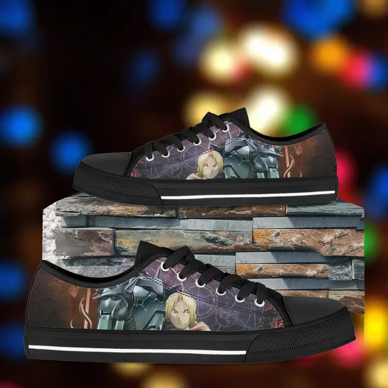 

Fullmetal Alchemist shoes Mens Womens Designer Leisure Sneakers Men Casual Canvas Shoes Off White