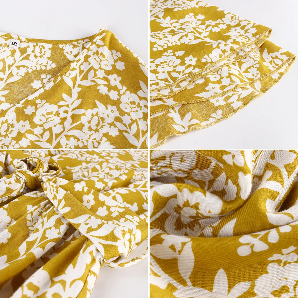 2021 размера плюс женская Цветочный Принт Комбинезон Летняя обувь для отдыха с