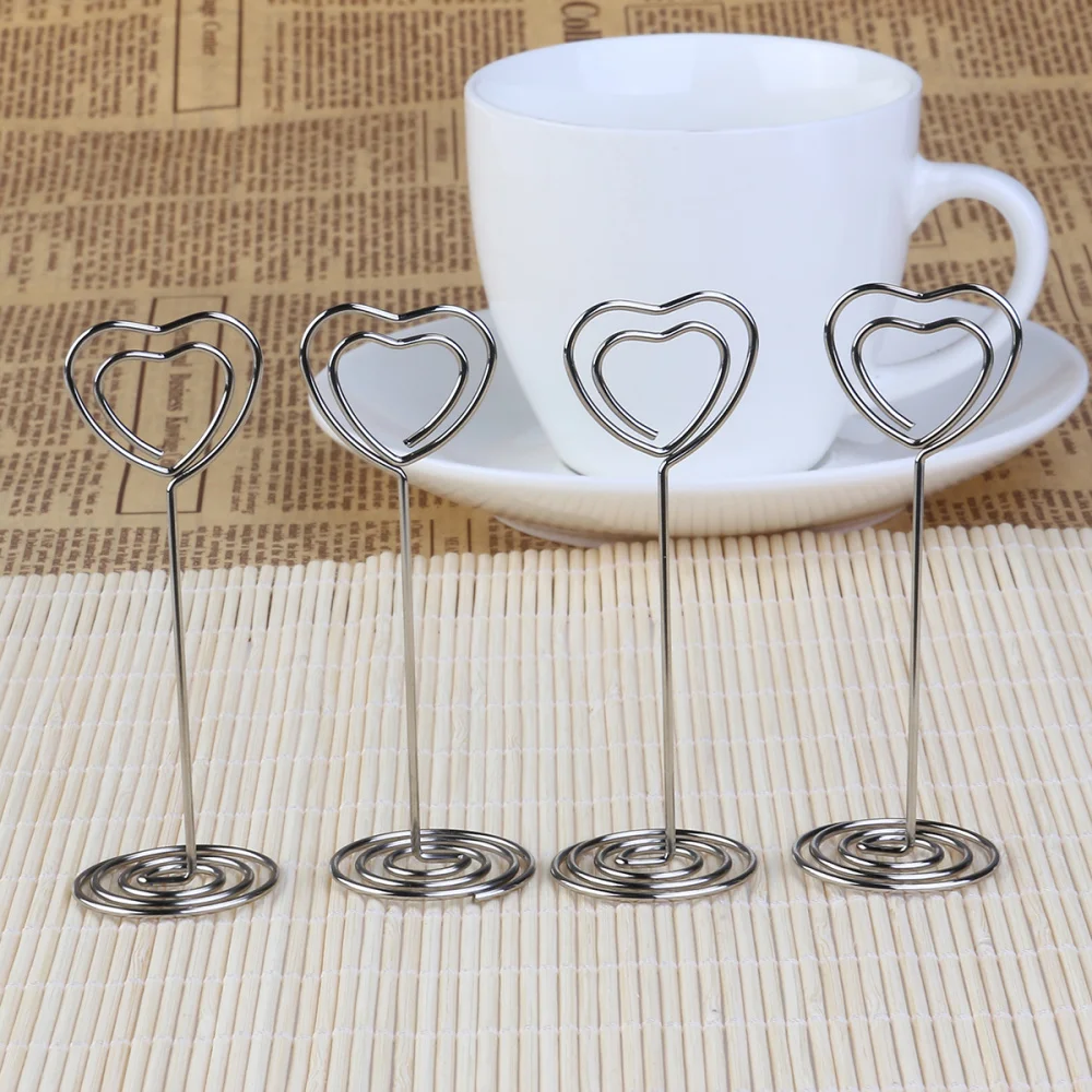 

10pcs Place Holder Heart Shape Wedding Party Favor Clips (Silver)