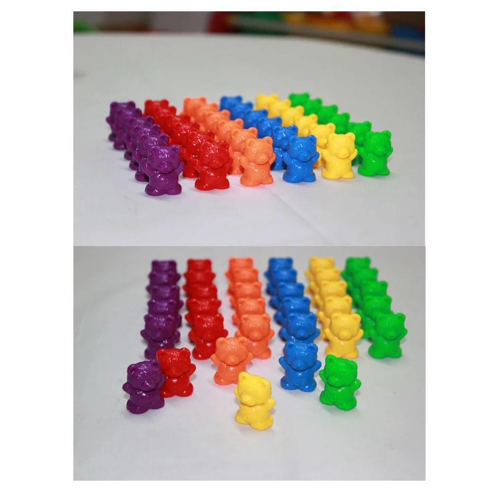 60 шт. шестицветные счетные медведи Обучающие игрушки цветные сортировочные для