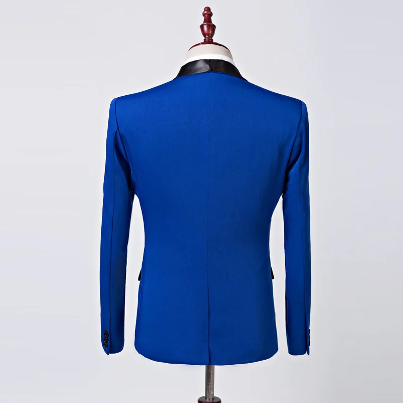 Aismz Mens Fashion Royal Blue Shawl Collar Suit Coat Casual Wedding Business Male Blazer Jacket Masculino Slim Fit Hombre | Мужская