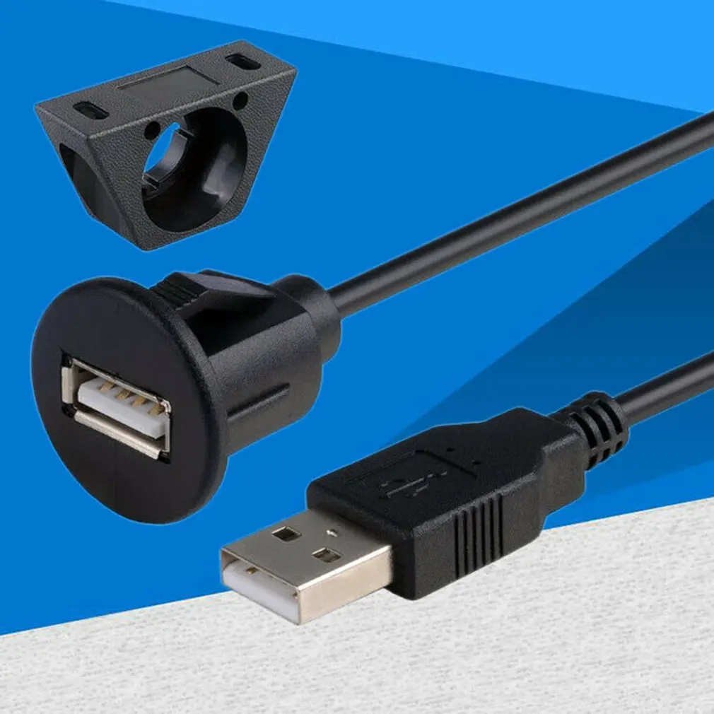 

1 M/2 M Car Dashboard Installation USB 2.0 Male To Female Socket Panel Extension Cable Single Port USB2.0 Female Cable In stock