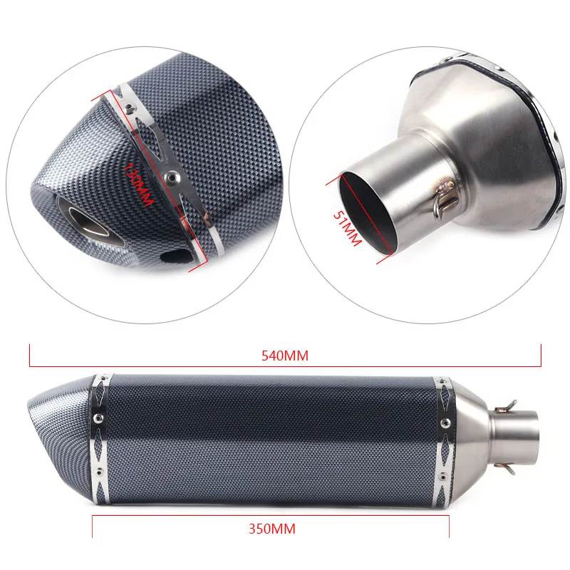 

Motorcycle Full System Exhaust Muffler Escape Middle Link Round Pipe Slip On For Kawasaki Z1000 2010-2017