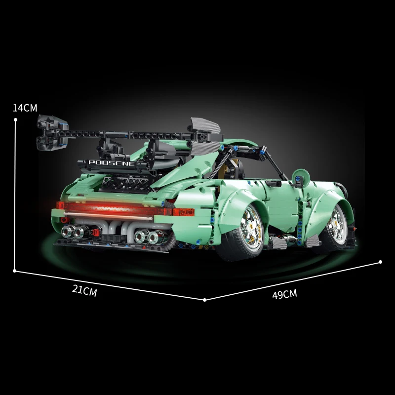 

New MOC City Supercar 964 Refit Lie Down Sports Car Vehicle Technical Building Blocks Brick Model Toy Gifts for Children