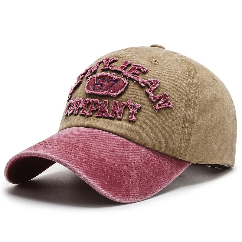 

Cap baseball cap letter embroidery men's and women's Korean fashion sports sunshade sun hat wash paste cloth cap