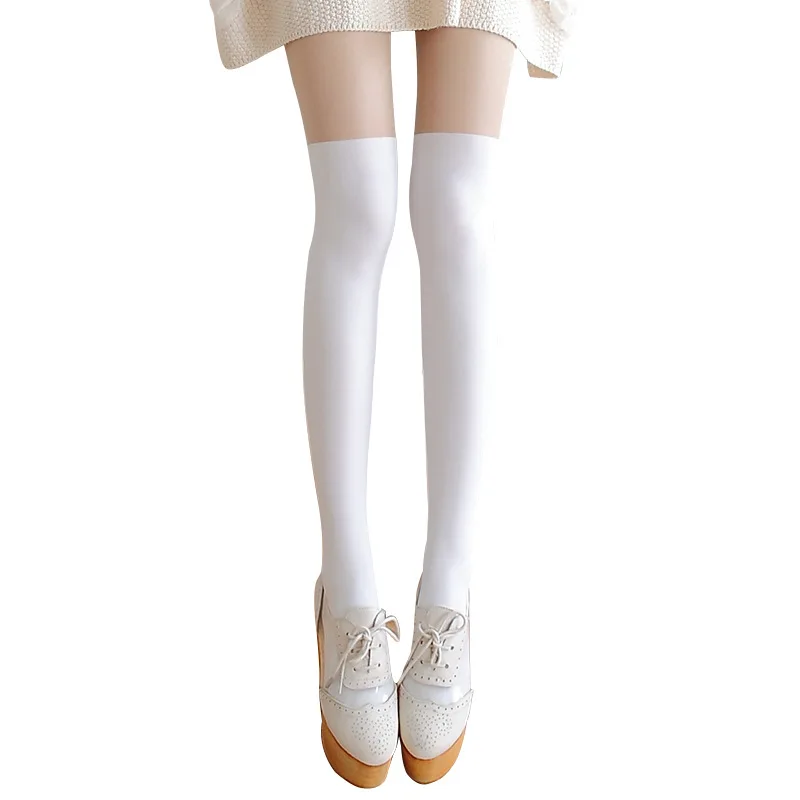

Lolita fake high tube stitching stockings ladies thin core silk pantyhose