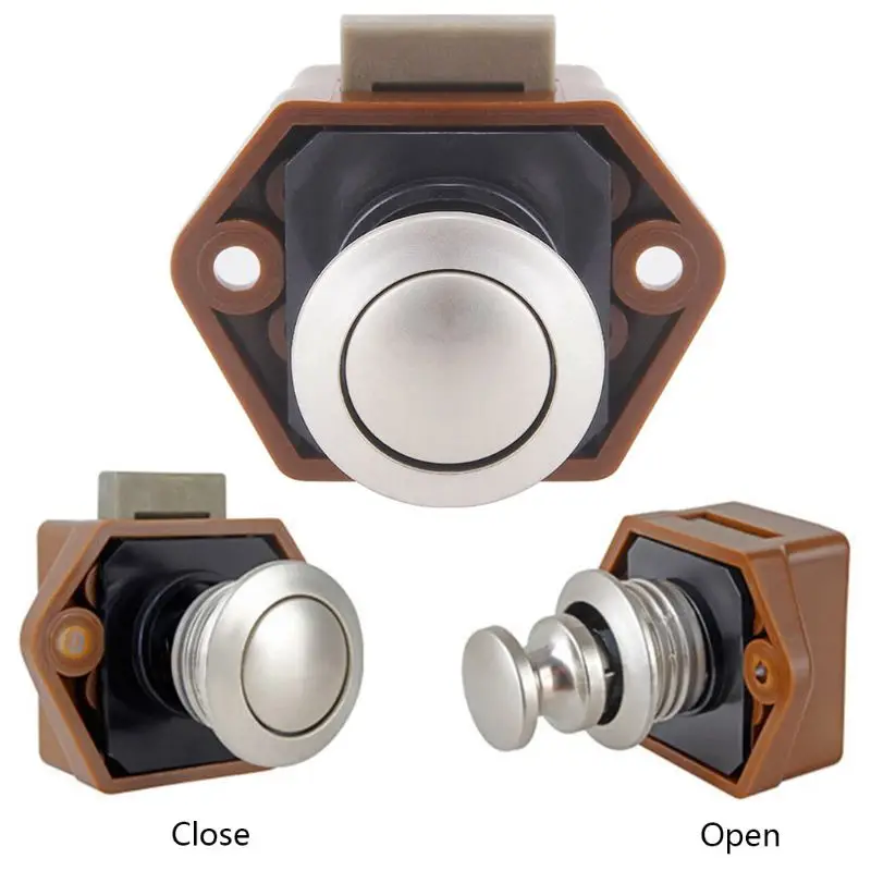 5pcs Camper Car Push Lock 20mm RV Caravan Boat Motor Home Cabinet Drawer Latch Button Locks For Furniture Hardware | Обустройство