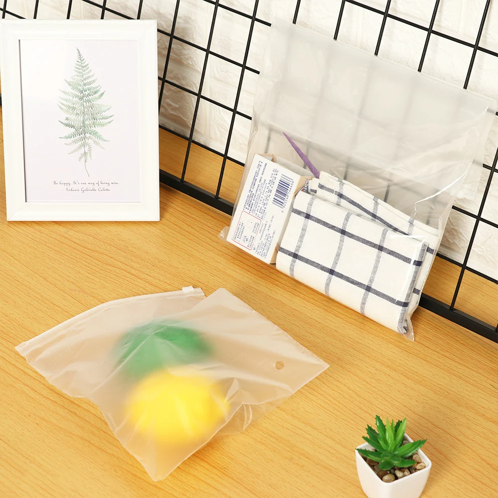 1pc Plastic Sealed Waterproof Matte Frosted Package Transparent Zip lock Bag Clothing Travel Pouch Swimming Storage Bags