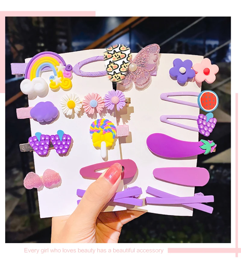 

Заколки для волос в Корейском стиле для девочек, милые, металлические, не повреждают голову, 7/8/9 шт.