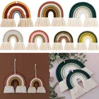 Свежий скандинавском Стиль Радуга гобелен из макраме с симпатичным рисунком в детской комнате Декор собственными руками Сделай Сам веревки гобелен настенный декор дома детской комнаты настенный Декор