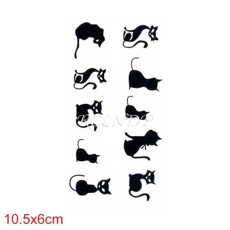 Waterproof Temporary Tattoo Sticker Cat Fox Animal Fake Tatto Flash Tatoo Neck Hand Back Foot Shoulder for Kids Women Men | Красота и