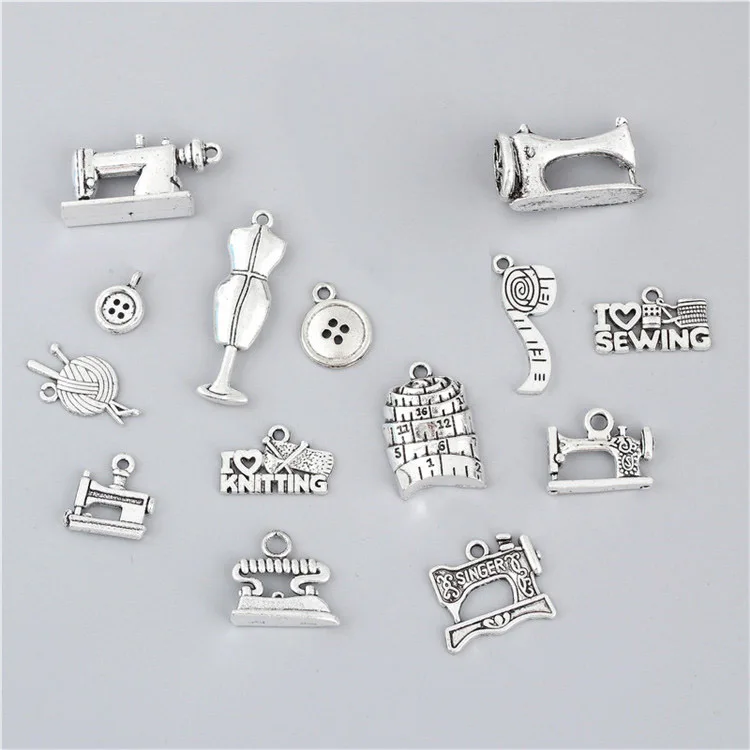 14 шт./лот портновские инструменты Смешанные Подвески из сплава 3D пуговицы