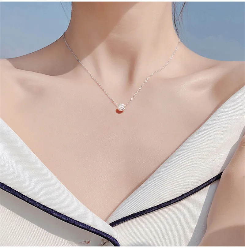 Колье POFUNUO с циркониевыми бусинами на удачу цепочка в коробке о-звено цепочки