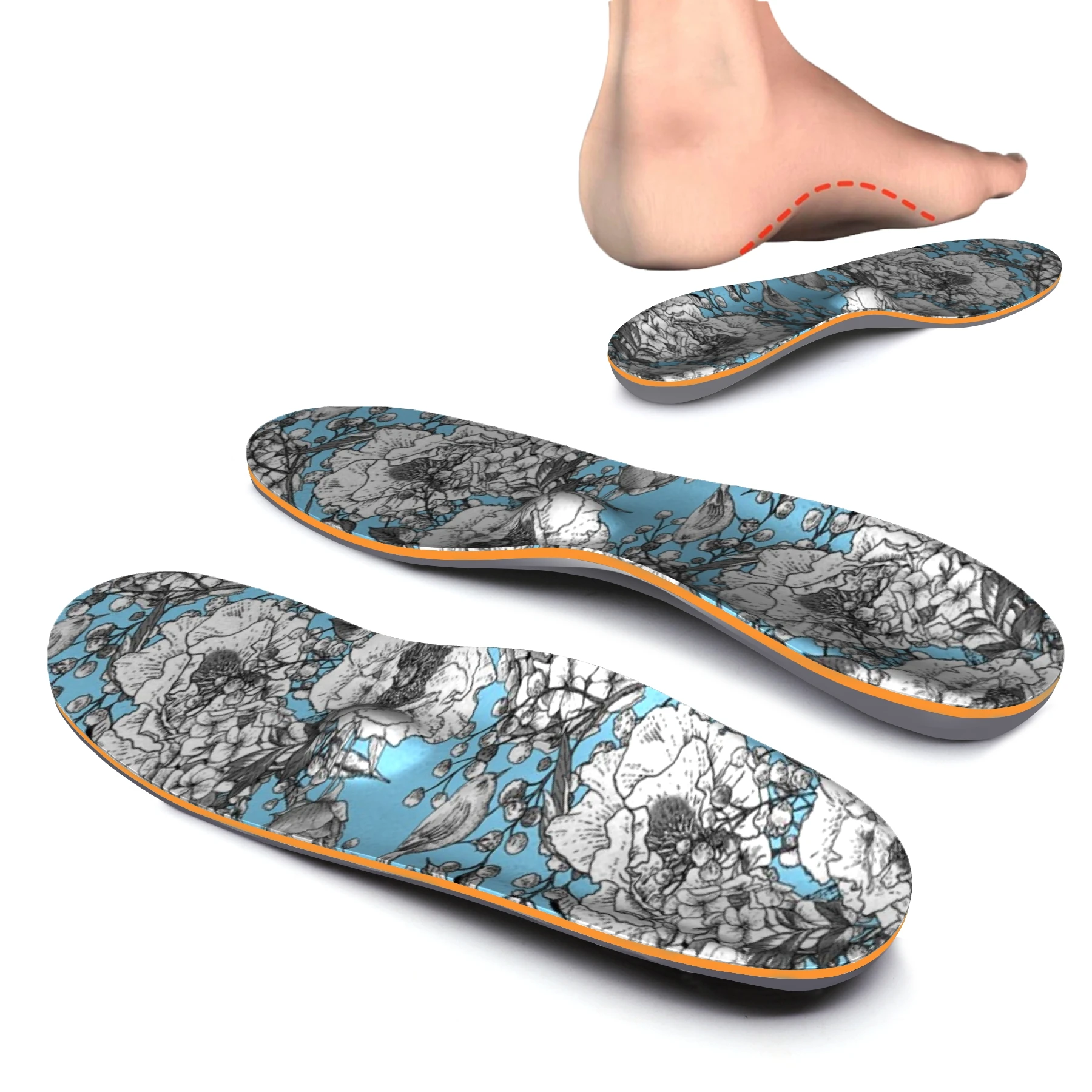 

Flower Running Shock-absorbing Orthopedic Arch Support Insole for Relieve Forefoot Pain, Plantar Fasciitis and Heel Pain