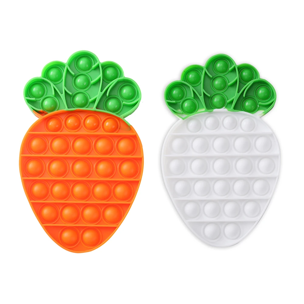 

Silicone Cartoon Carrot Funny Push Bubble Sensory Squeezing Toy Anti-stress Relaxing Fidget Autism Toys Stress Relieve