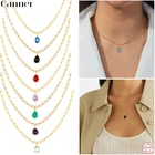 Цепочка женская из серебра 925 пробы с кулоном в виде капли воды, многослойные цепные ожерелья