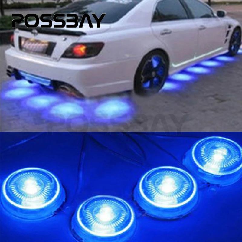 Posbay 8 шт. синий светодиодный светильник лампы для нижнего тела светящаяся система