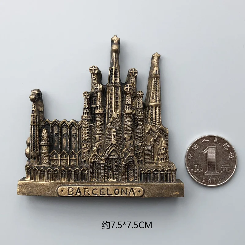 Barcelona church 1 Магниты страны на холодильник Франция Флорида Фламинго исландский винтажный магнит на холодильник наклейка мир путешествия сувенир магнитный - Цвет: Barcelona church 1