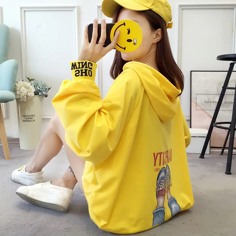 

Weiyi women's autumn thin 2021 new student loose Korean Hoodie Pullover