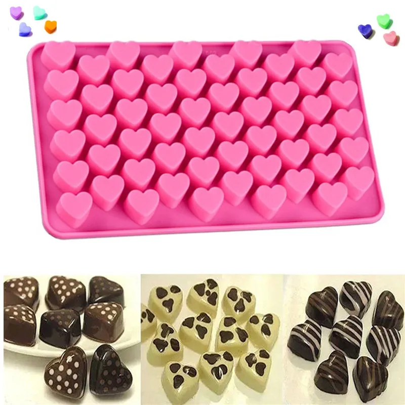 

55 Holes Mini Heart Silicone Cake Mold Chocolate Fondant Jelly Cookie Muffin Ice Mould Flexible Moulds Cupcake Bake Tools