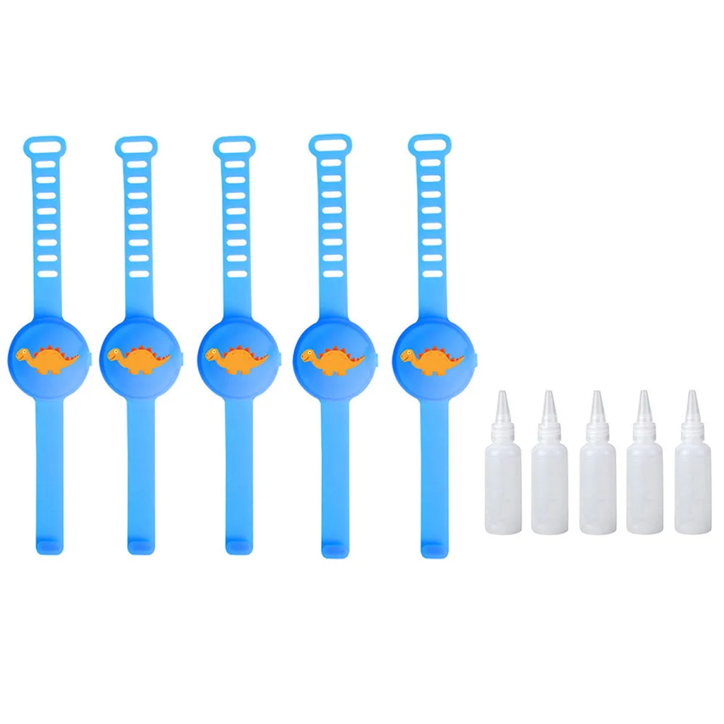 Жидкий браслет с рисунком динозавра для взрослых и детей 5 шт. ручной диспенсер