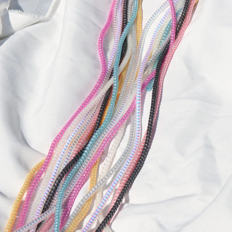 

50pcs/lot Plating Sequins 1.6M TPU spiral USB Charging cable cord protector cable winder for iphone samsung cable protector