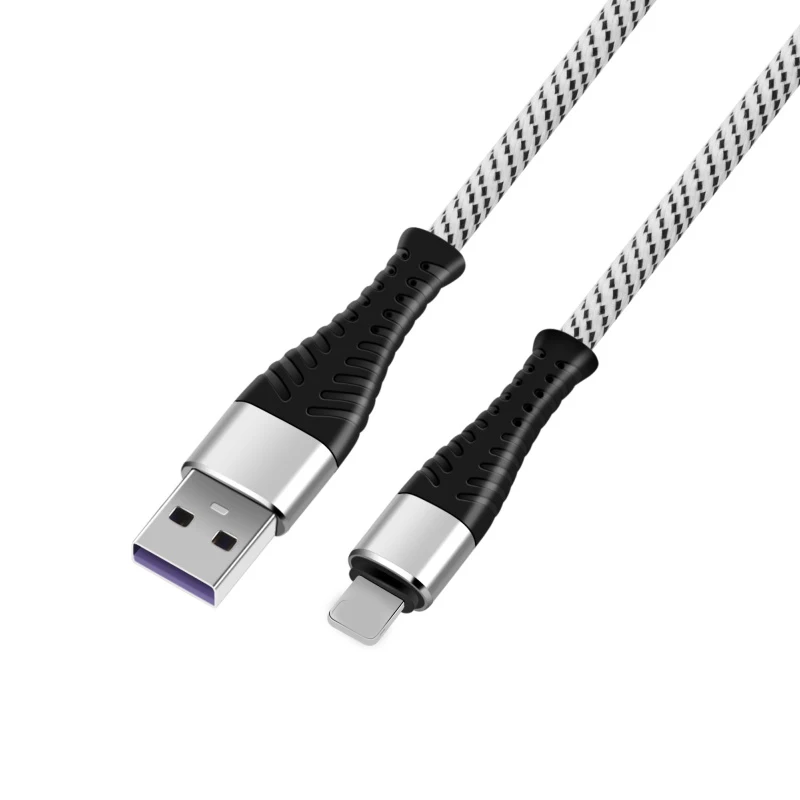 White 1 м мощный Плетеный usb-кабель для зарядки и передачи данных для iPhone 5, 6, 7, 8 X XS, XR, iOS, устройство, горячее предложение для iPad Air 1, 2, 3 - Цвет: White