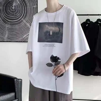 short sleeved t shirt male 2021 new summer port loose round neck clothes wild korean version of the trend half sleeve tide brand