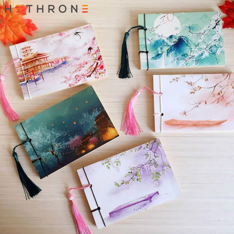Блокнот Hethrone в китайском стиле с кисточкой и подвеской блокнот ретро бумажные