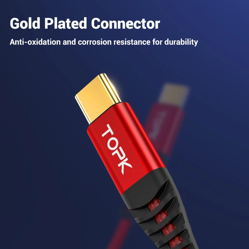 TOPK AP42 60 Вт PD usb type C кабель для USB-C кабель для быстрой зарядки для samsung Xiaomi huawei мобильный телефон USBC Кабель зарядного устройства