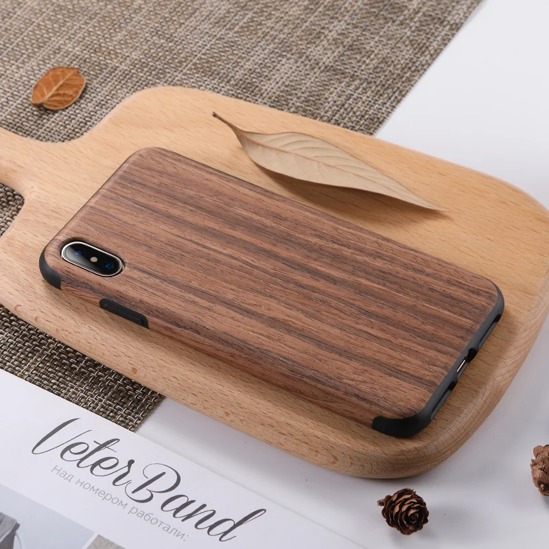 Rosewood Чехол Rock для iPhone XS Max чехол под дерево+ ТПУ защитный чехол на заднюю панель для iPhone XR чехол Прямая поставка - Цвет: Rosewood