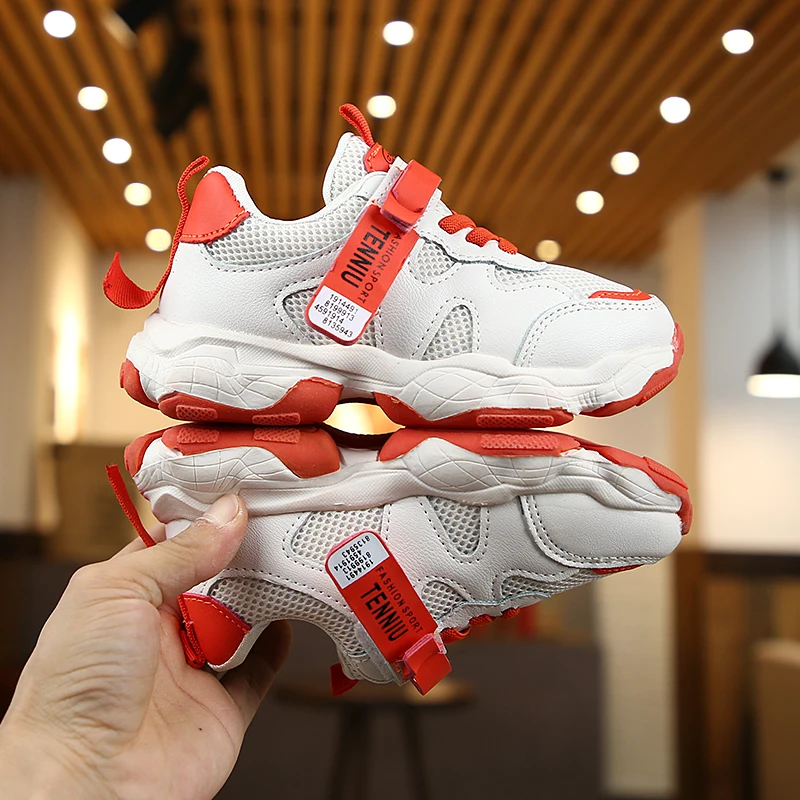 Детские кроссовки на осень новая мода дышащий и мягкий триколор обувь для мужчин