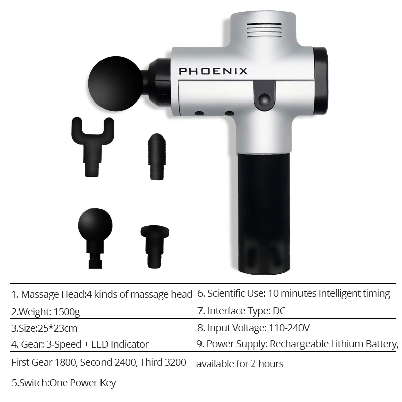 Phoenix A2 Percussion массажный пистолет массажер для мышц спортивный глубоких тканей