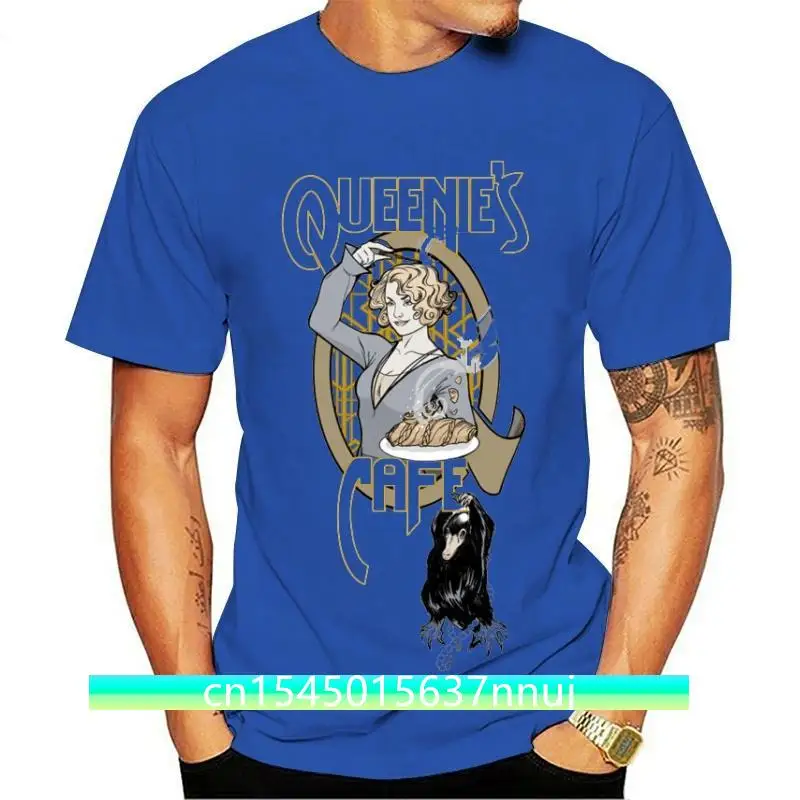 

Queenies Cafe T-shirt Fantastic Beasts Where To Find Tops Men Black T Shirt Cartoon Tees Sexy Woman Clothes Slim Fit