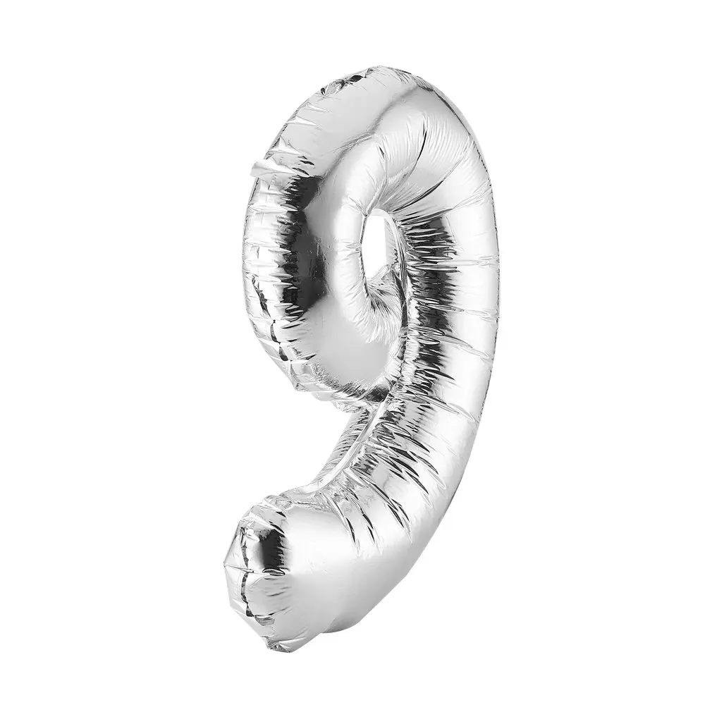 Горячая надувная Серебряная цифра номер фольги майлар воздушный шар для