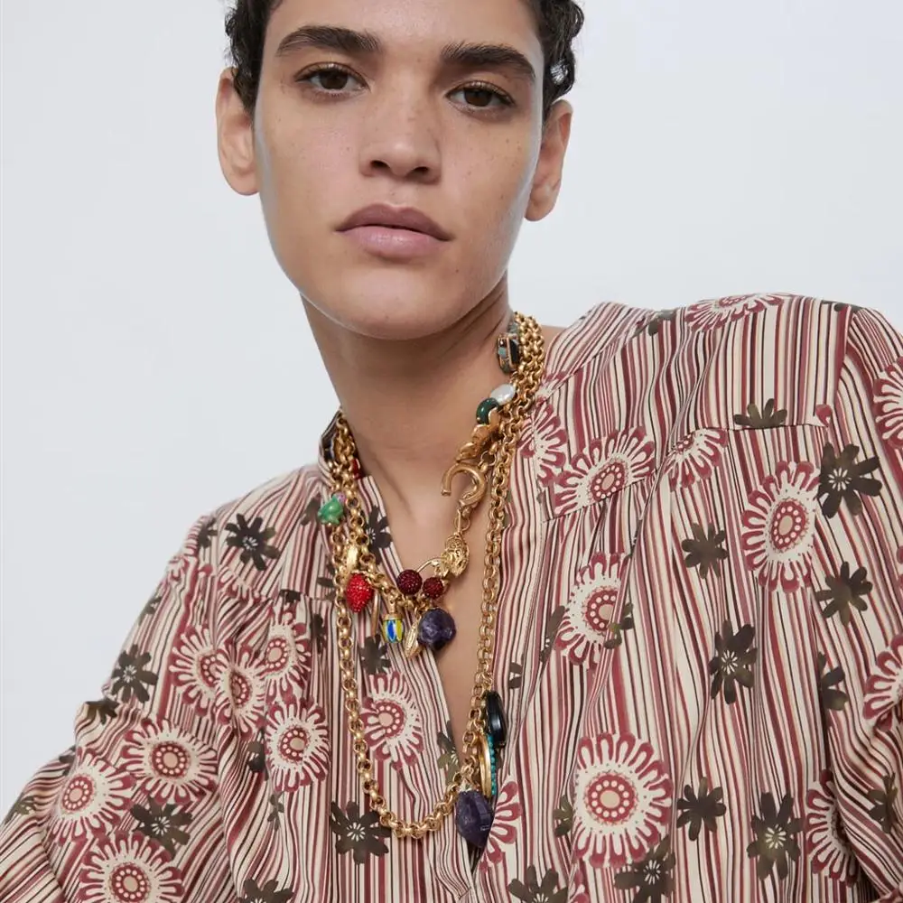 Новое летнее ожерелье ручной работы в стиле бохо с веревочкой и камнем пэчворк 2020