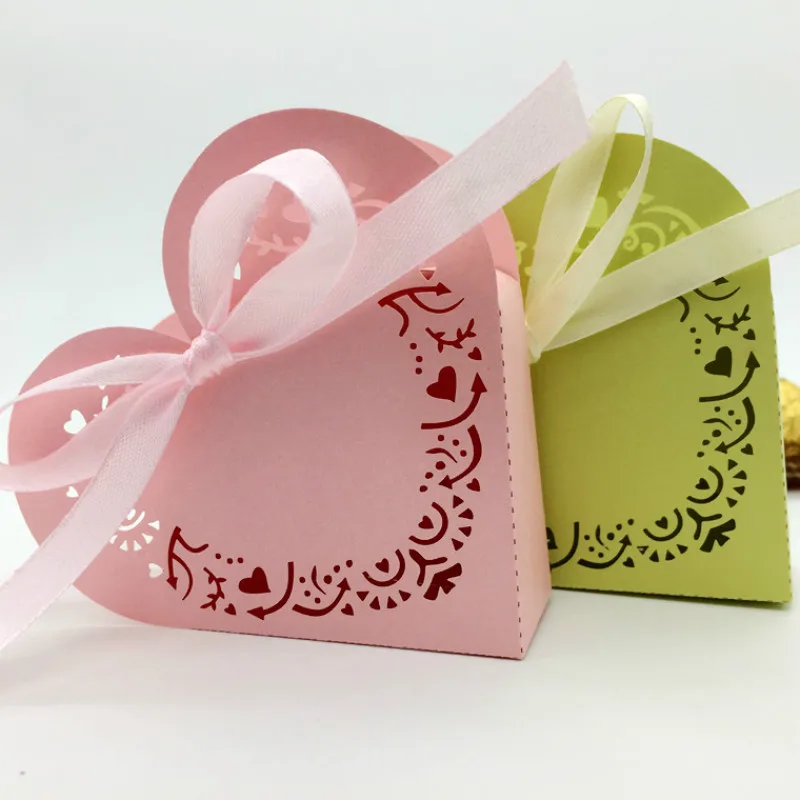 10/50 шт Любовь сердца конфетная Подарочная коробка коробочки для драже конфет