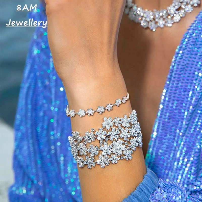 Марокканский Стиль серебряное качество Цветочный браслет женская мода