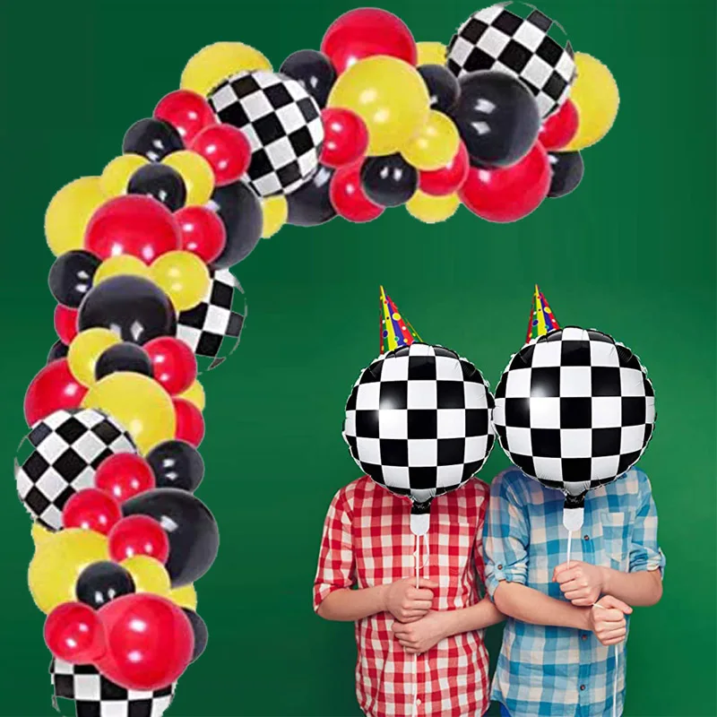 107 шт./лот гоночный воздушные шары гирлянда арки красного желтого и черного