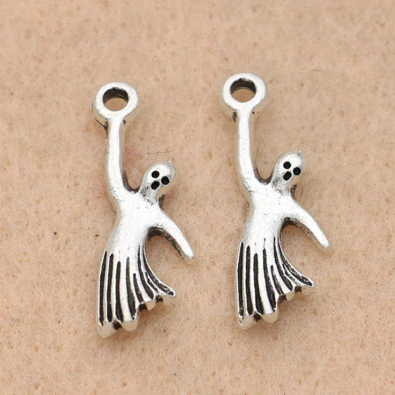 

10 шт. античное посеребренное призрачное очаровательное кулон подходит для браслета ожерелья ювелирные изделия «сделай сам» Аксессуары 21x7 ...