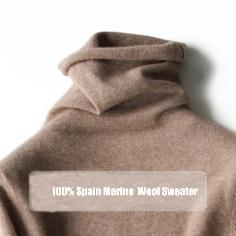 Женский свитер из 100% мериносовой шерсти вязаный пуловер с овцой и высоким