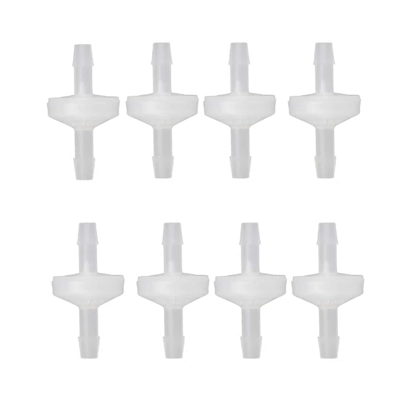 

8 Pcs 1/4Inch Check Valve 6mm PVDF One Way Valve Inline Check Valve Non Return Check Valve for Fuel Gas Liquid Air