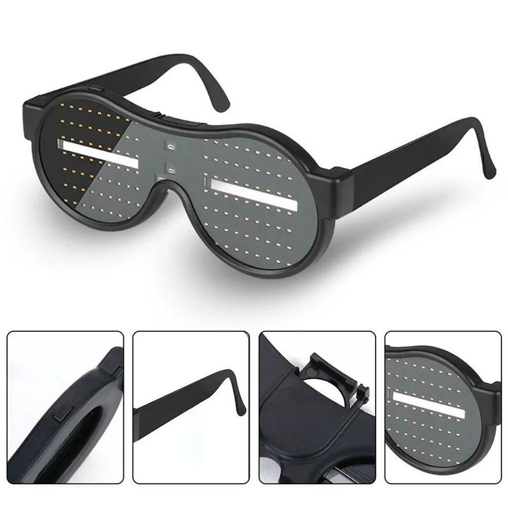 

Party Led Glowing Glasses Ktv Nightclub Animation Shutter Glasses Pattern Props Glasses Come With Shutter Design Multiple Color
