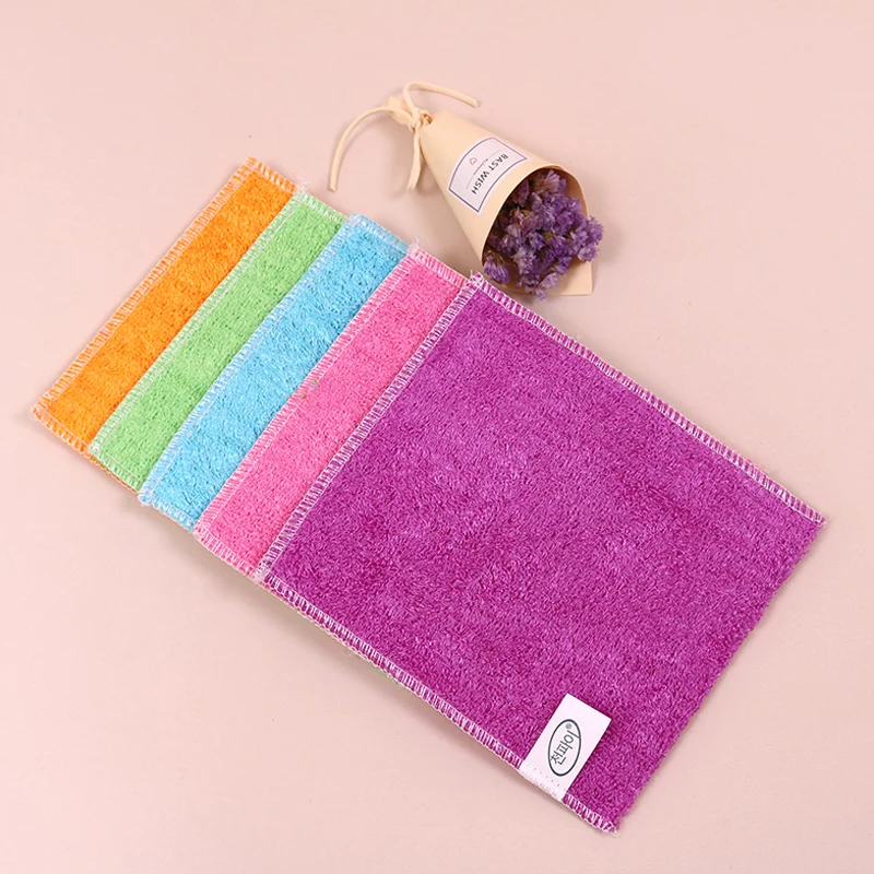 20pcs Bilayers ANTI-GREASY Color Dish Cloth Bamboo Fiber Washing Dish Towel Magic Wiping Rags Kitchen Towel Cleaning Cloth