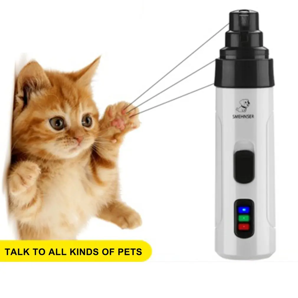 

USB Cat Dog Nail Clippers Ultra-Quiet Low Vibration Pets Grinder Short Nail Clipper Cats Dogs Grooming Trimmer Pets Supplies