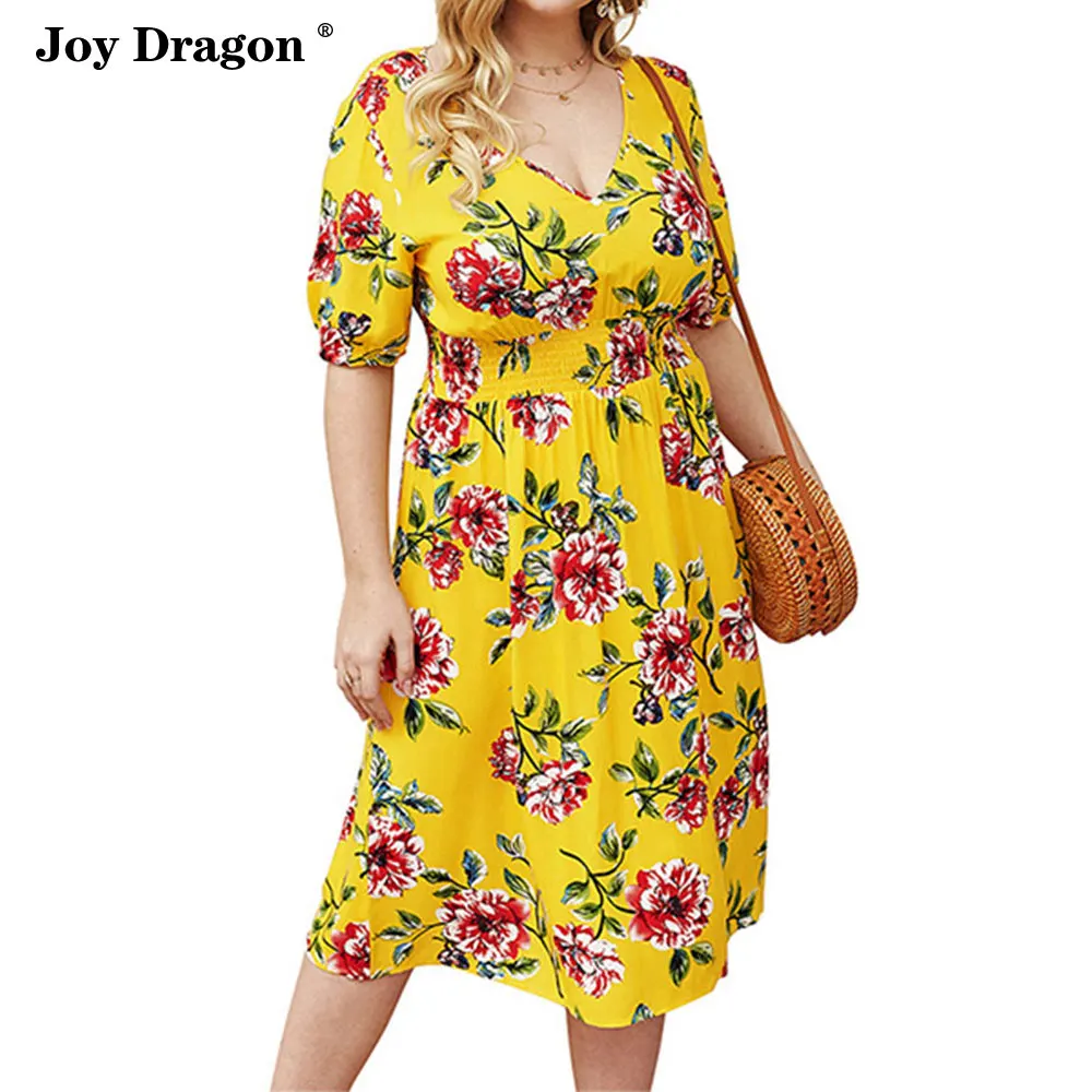 Женское новое летнее модное платье с коротким рукавом и глубоким v образным