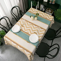 chenille velvet jacquard suede waterproof and oil proof tablecloth coffee table tablecloth sofa towel with broom tassel lace