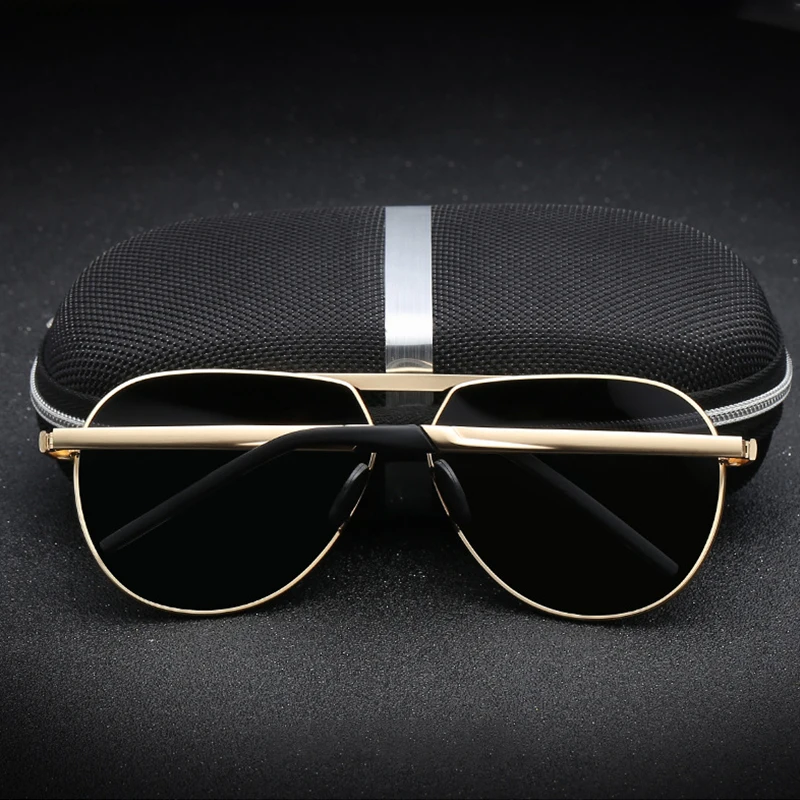 Солнцезащитные очки TR90 мужские в металлической овальной оправе модные