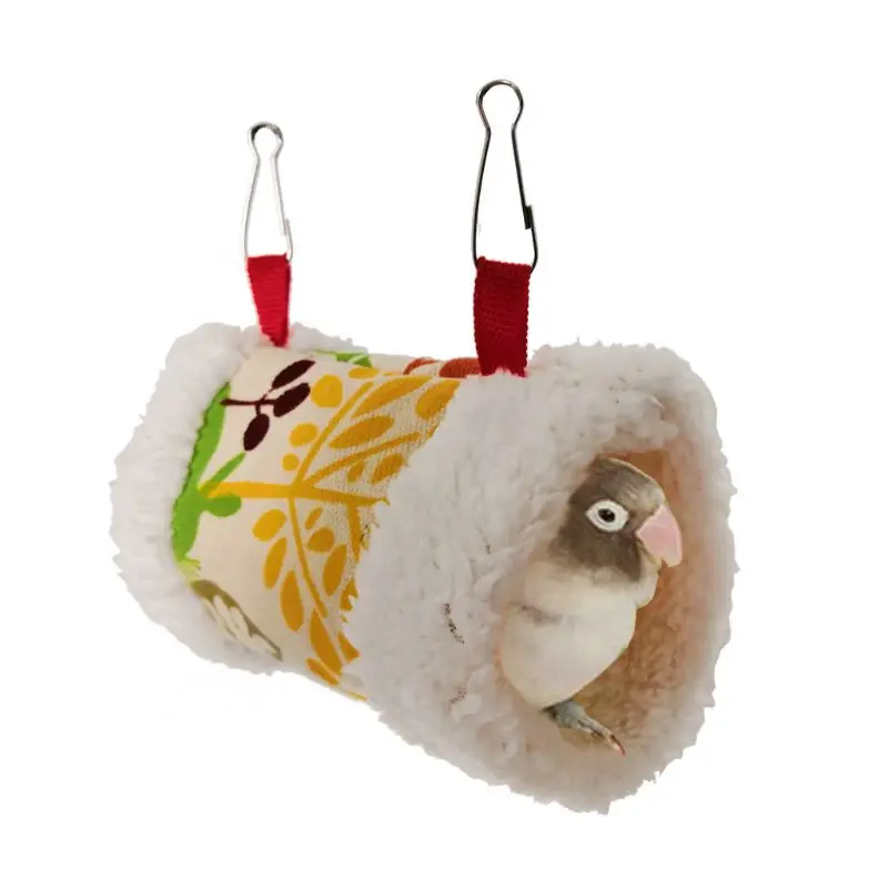 

K3NA Thickened Parrot Cave Tent Soft Pet Bed Cute Winter Warm Hanging Bird Nest Cage Pets Hammock
